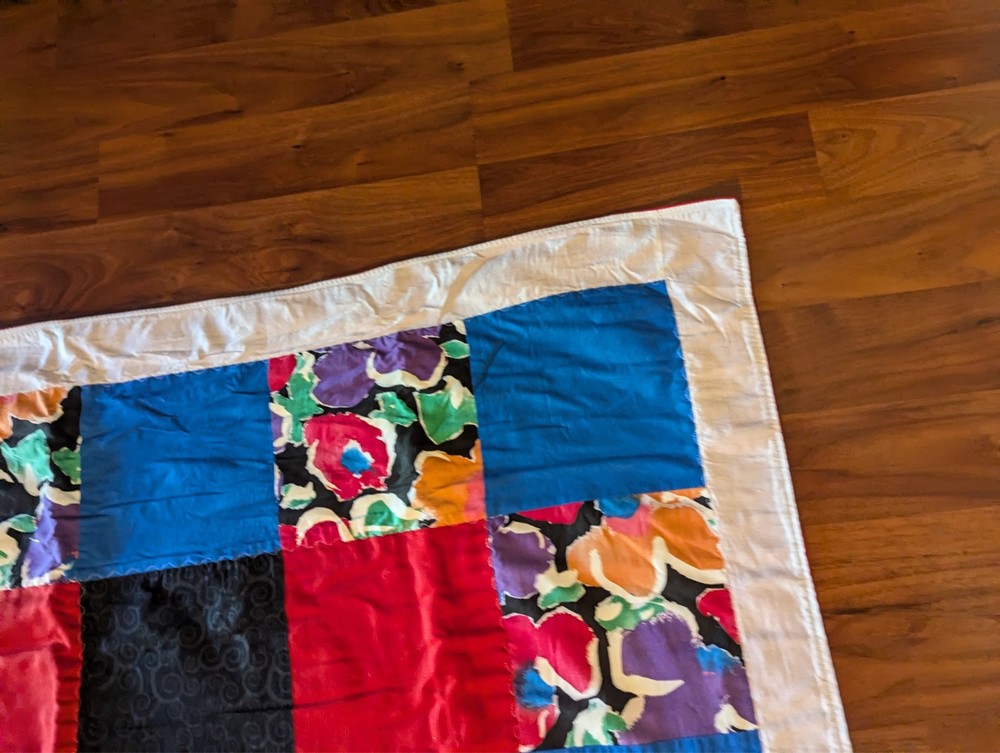 Patchwork Lap Quilt Blanket Throw Multicolor 50”x 35” - Please See Video