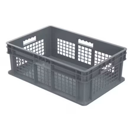 Akro-Mils 37678Grey Vented & Stackable Straight Wall Storage Container, 13.3