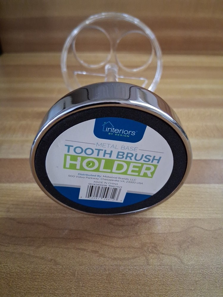Interiors by Design Metal Base Toothbrush & Toothpaste Holder