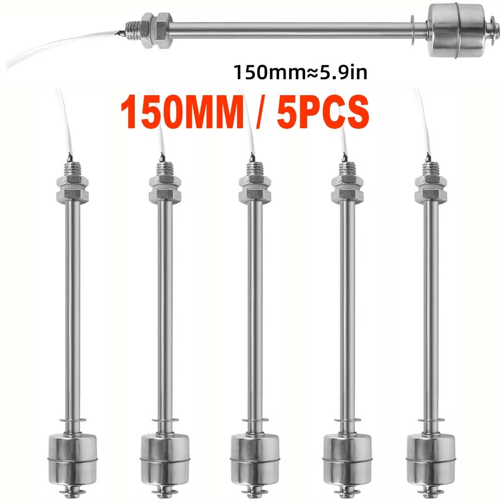 5PC 150mm Stainless Steel Liquid Water Level Sensor Horizontal Float Switch Tool