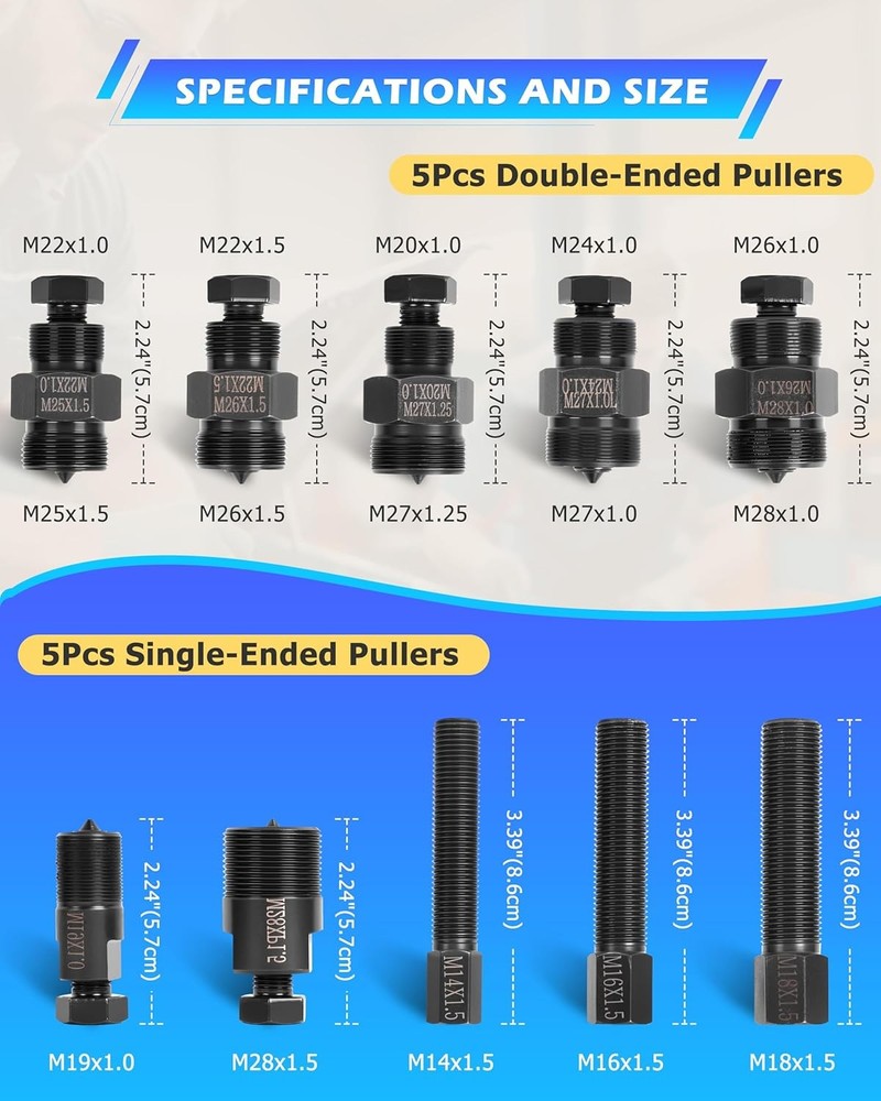 Motorcycle Flywheel Puller with 10Pcs Different Sizes of Pullers Compatible