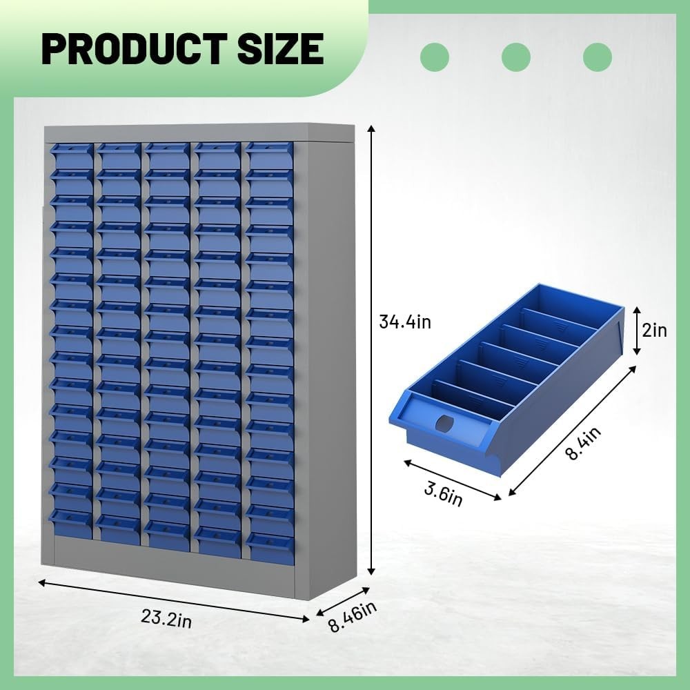 75 Drawers Parts Cabinet, Bolt & Nut Storage, Hardware Tool Organization Shelves