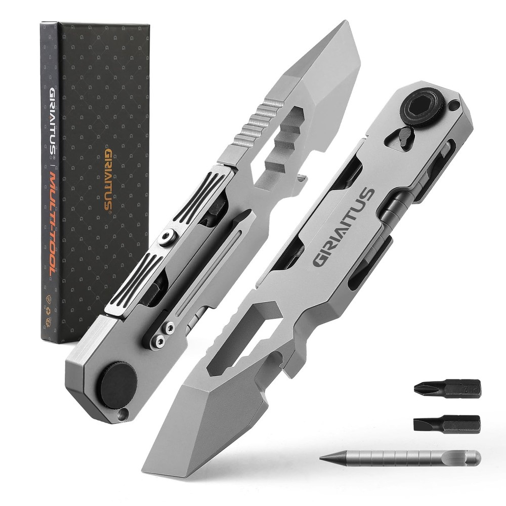 EDC Pry Bar Multitool with Ratchet Screwdriver Wrenches & Openers