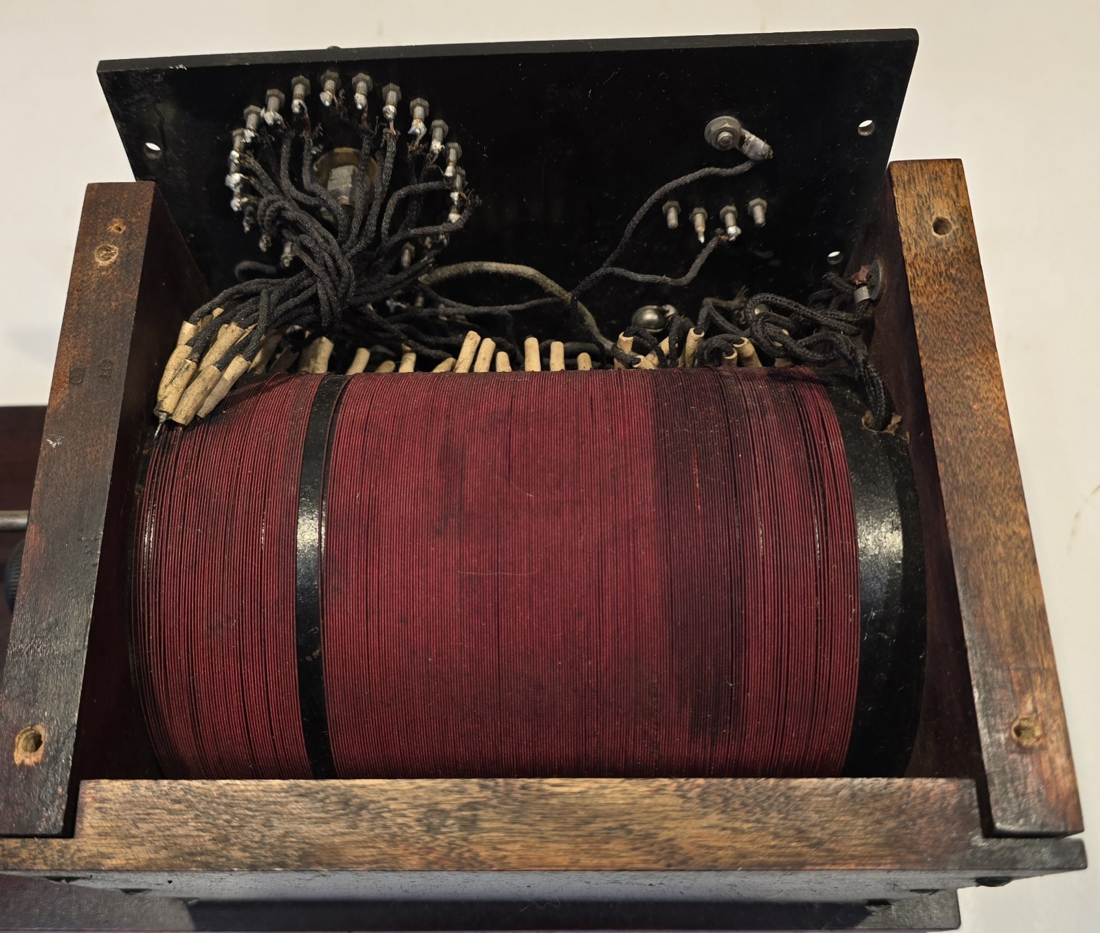 1917 DOUBLEDAY-HILL ELECTRIC NAVY TYPE LOOSE COUPLER RECEIVING TRANSFORMER