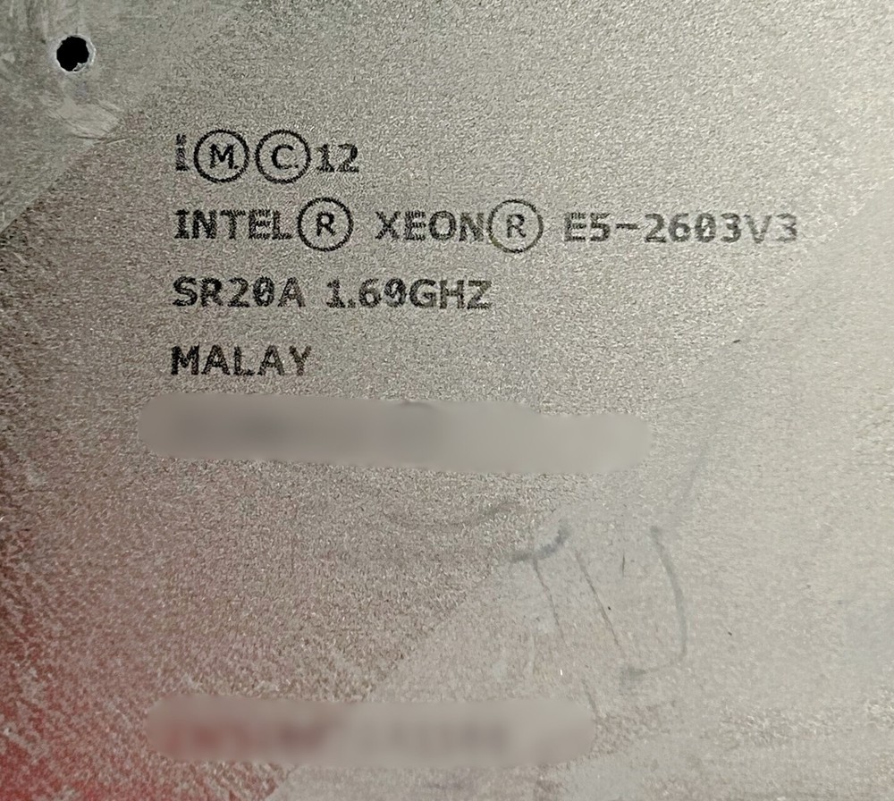 Intel SR20A Xeon E5-2603v3 6-Core 1.6GHz Processor w/ Thermal Grease