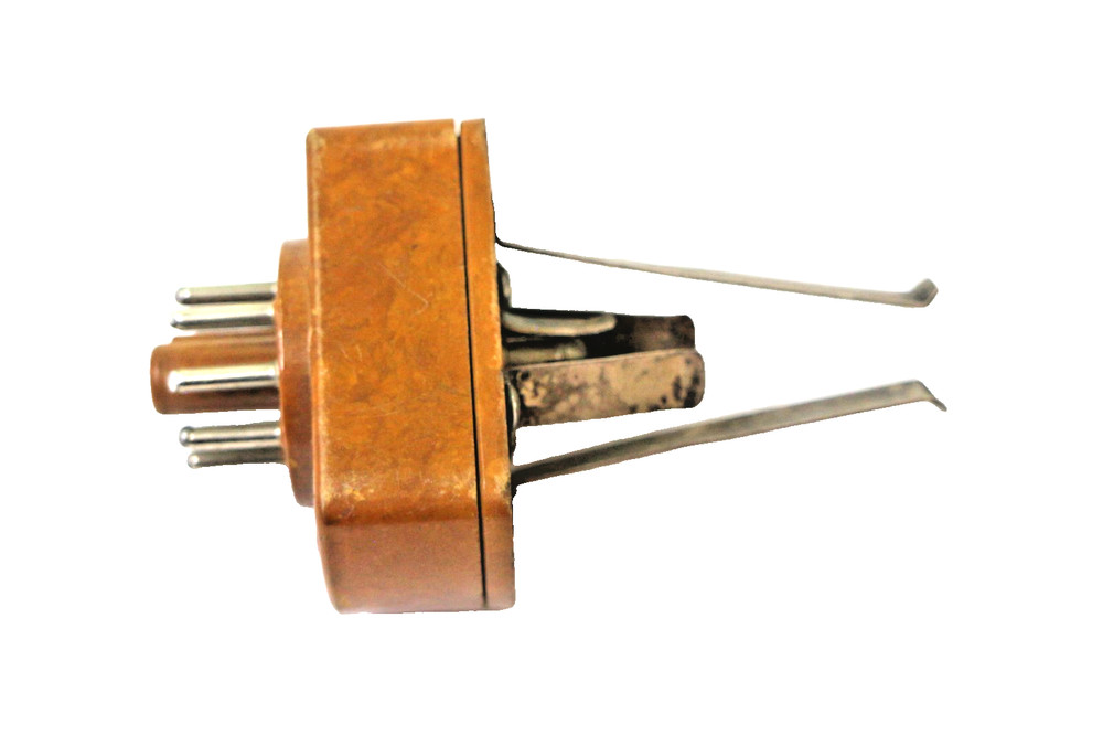 Antique  Vacuum Tube Socket Adapter Bakelite Case