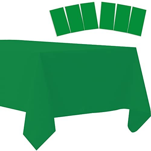 Pack Plastic Tablecloths Disposable Table Covers Plastic Table Cloths 6 Green