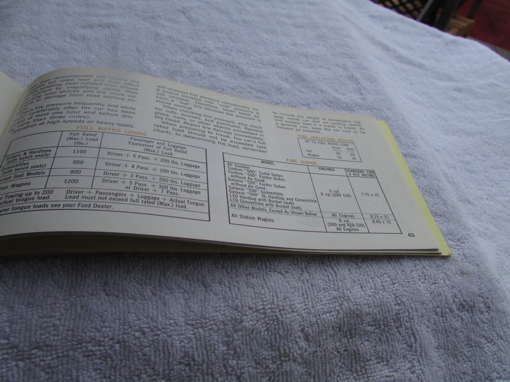 1967 Ford Owners Manual Original