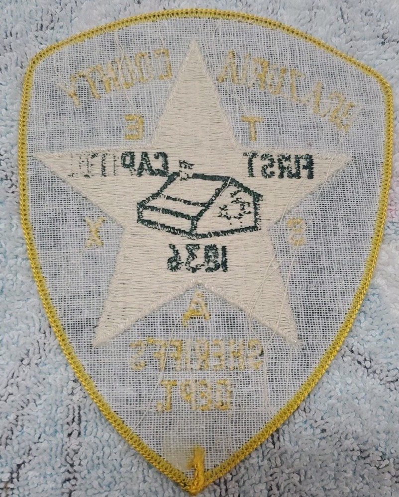 Vtg Obsolete 70s Brazoria CO Texas Sheriffs patch W/ Note