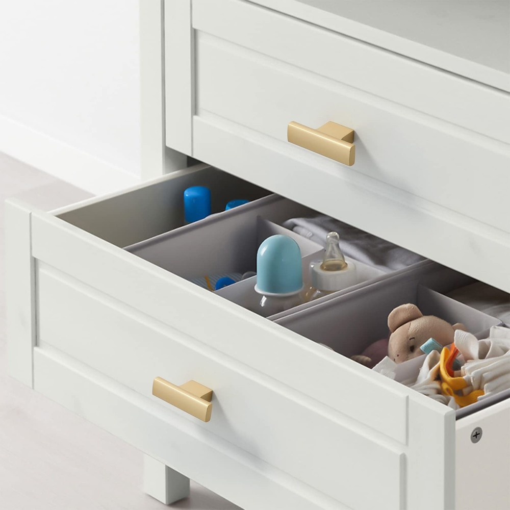 10 Pack Brushed Gold Cabinet Knobs 2 Inch (50MM) Single Hole Cabinet Pulls Ki...