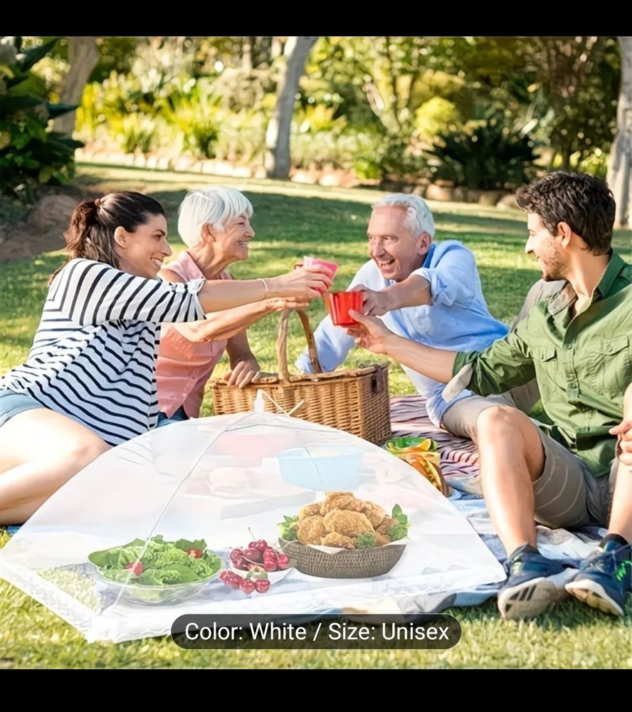 Foldable White Mesh Food Cover Tent