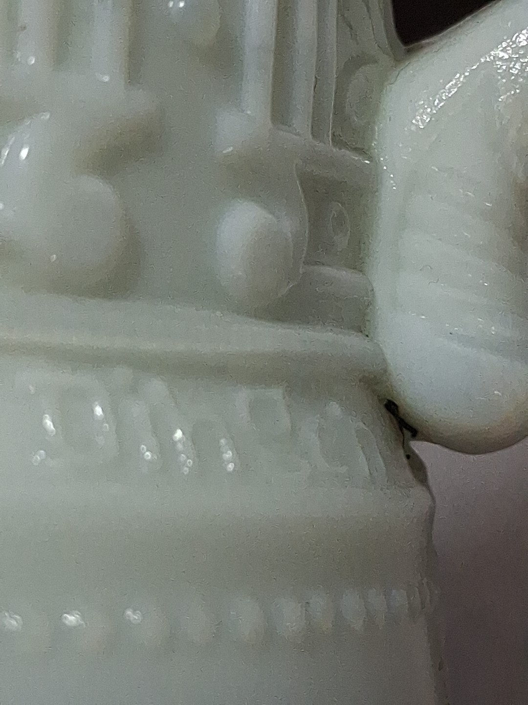 Westmoreland Greentown ? Serenade Antique German Uranium Glass Stein Mug #2