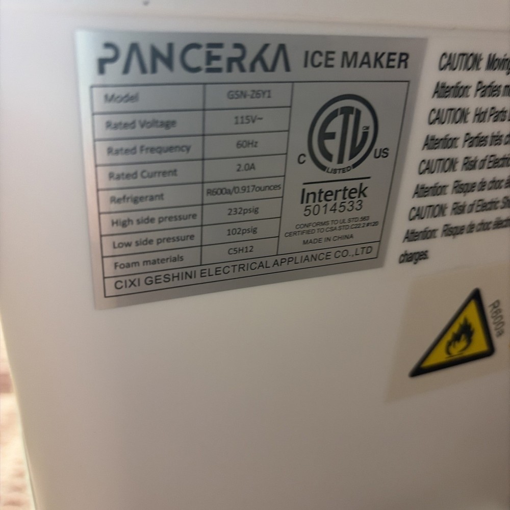 Panrceka Ice Maker, White, Countertop