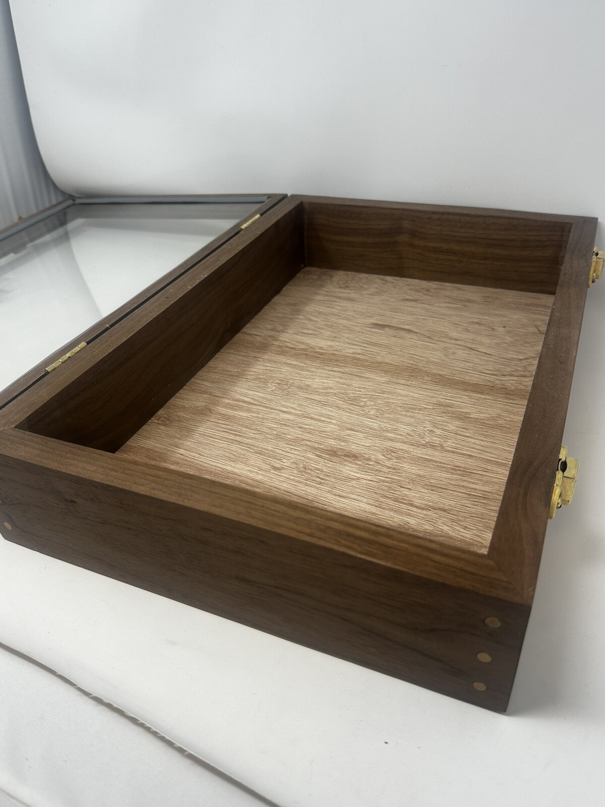 Walnut Wood Display Case 18 X 12 X 4” Extra Thick for Guns, Knives, Arrowheads