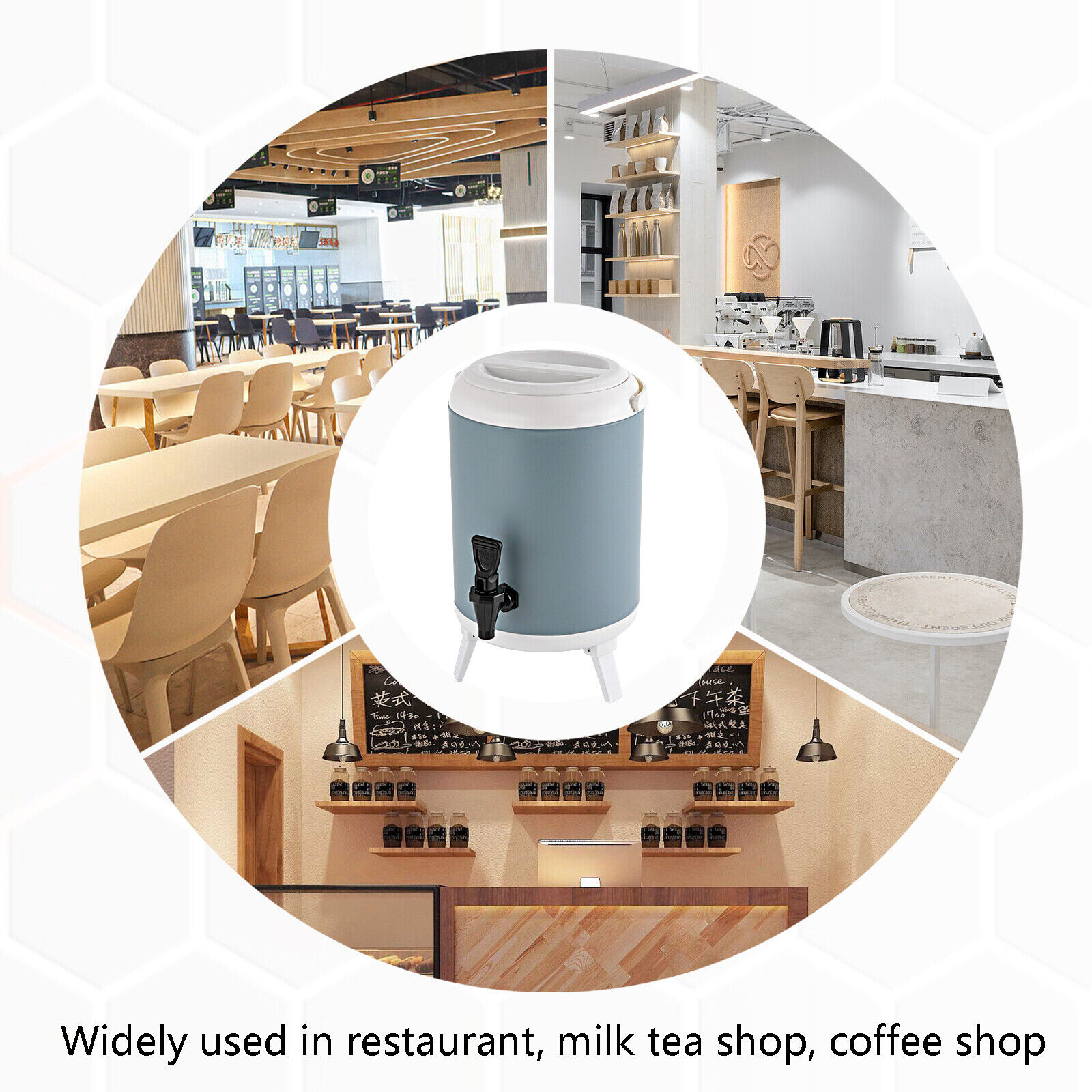 Insulated Beverage Dispenser Thermal Hot & Cold Drink Dispenser 8L/1.9 Gallons