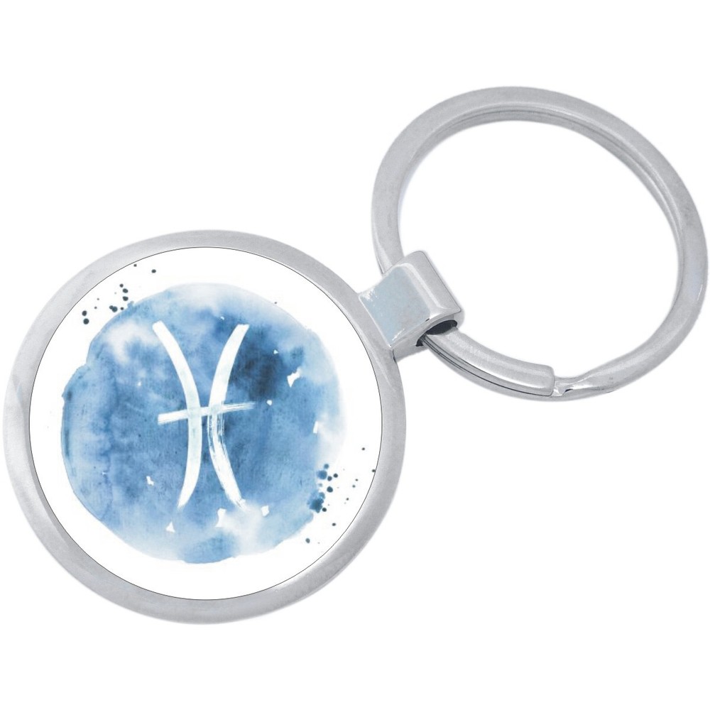 Watercolor Pisces Keychain - Includes 1.25 Inch Loop for Keys or Backpack