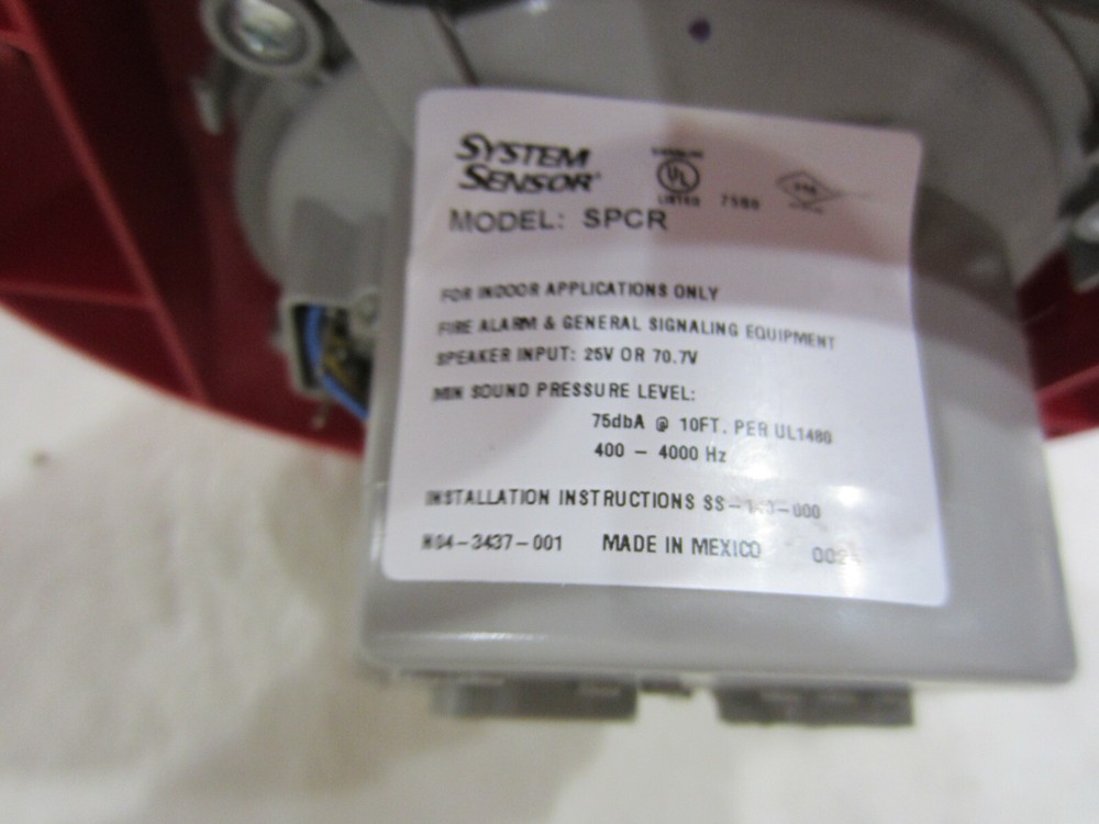 SYSTEM SENSOR SPCR CEILING SPEAKER RED FIRE ALARM GENERAL SIGNALING EQUIPMENT
