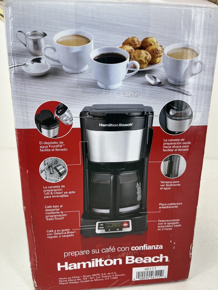 Hamilton Beach FrontFill Mini Brew Compact 5 Cup Programmable Coffee Maker