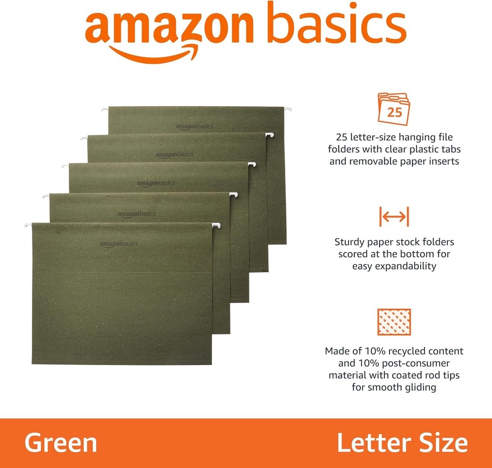 Hanging Organizer File Folders Efficient Filing Sturdy Adjustable Tabs Letter