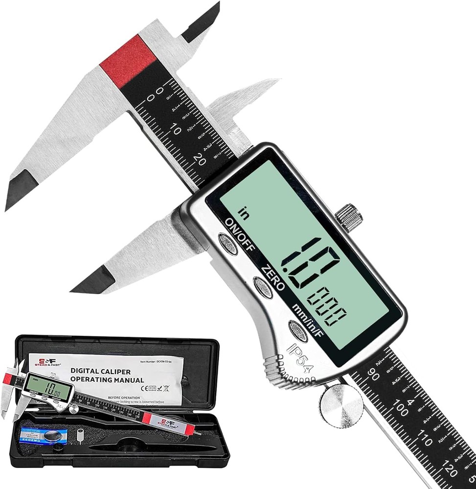 Digital Vernier Caliper Measuring Tool 6-inch Extra-Large LCD Display