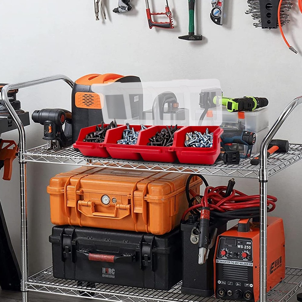 6 Pcs Screw Organizers Storage Bins with Lids, Plastic Stackable Hardware Org...