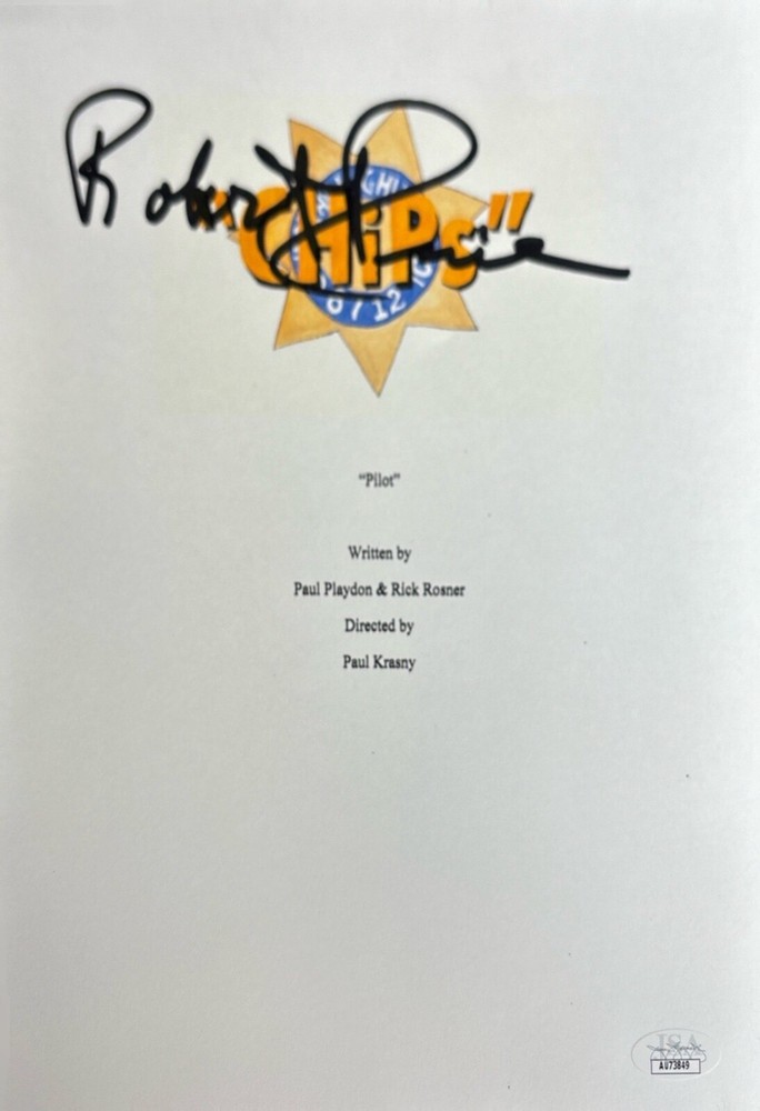 Robert Pine Signed Chips Pilot 8x10 Script Cover AU73849