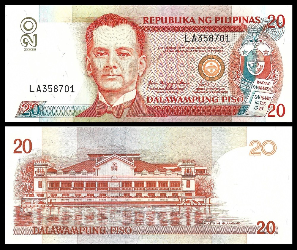 PHILIPPINES 20 PISO 2009 P 182 UNC PRFX LA
