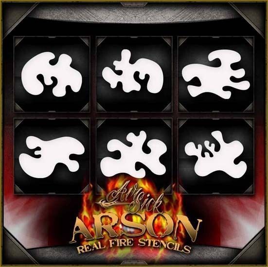 Arson Real Real Fire Airbrush Stencil Template Airsick