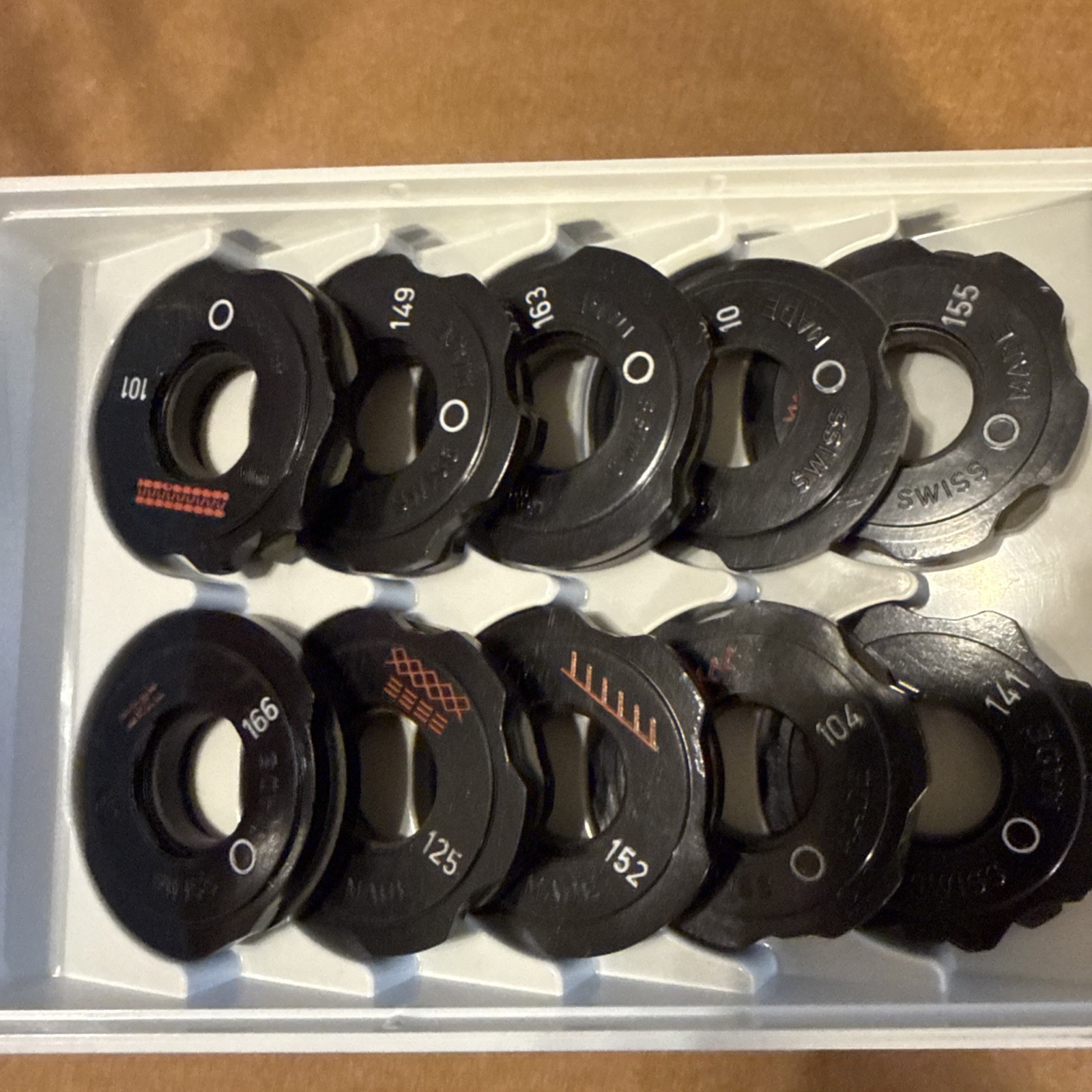 10 Vintage Elna SUPERMATIC Swiss Made Sewing Stitch Pattern Disc Cams