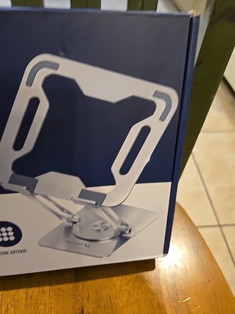 Laptop Stand with 360° Rotating Base, Ergonomic Adjustable Notebook Stand,