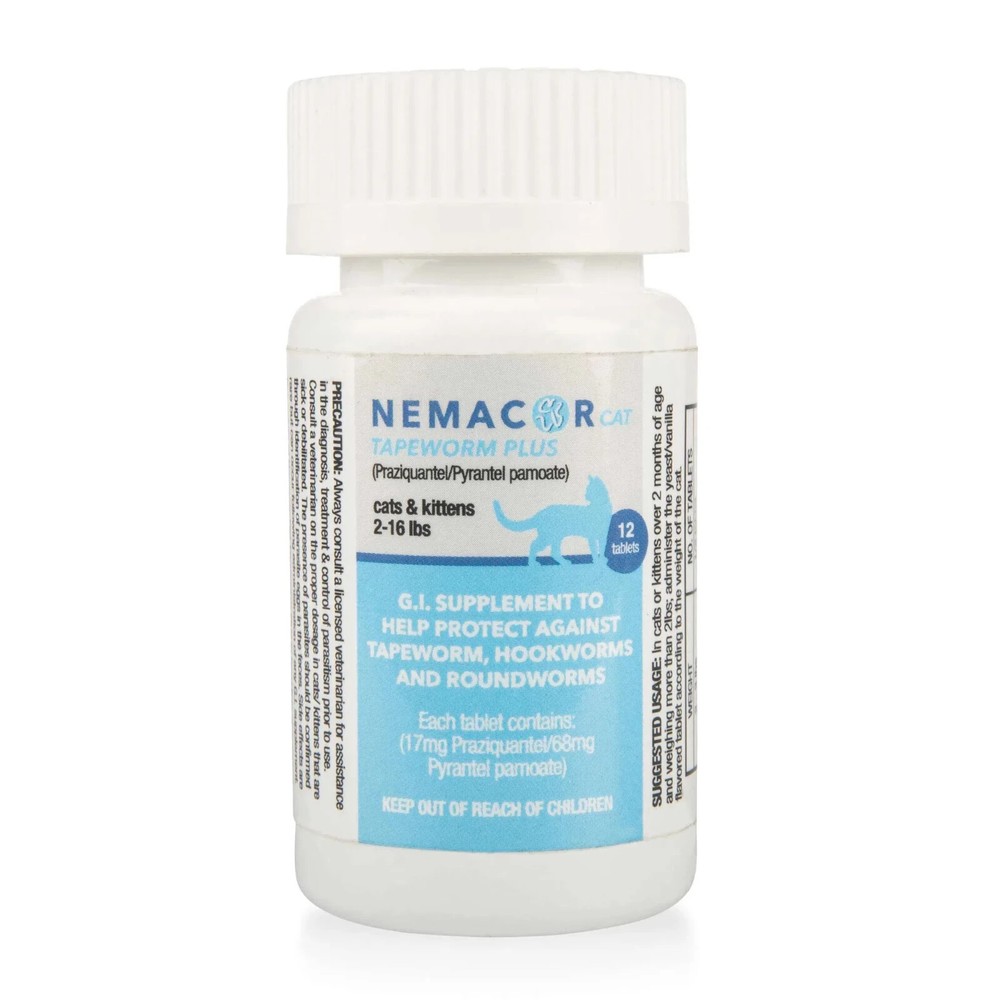 Nemacor Cat Tapeworm Plus, Vanilla/Yeast Size: 12 Count