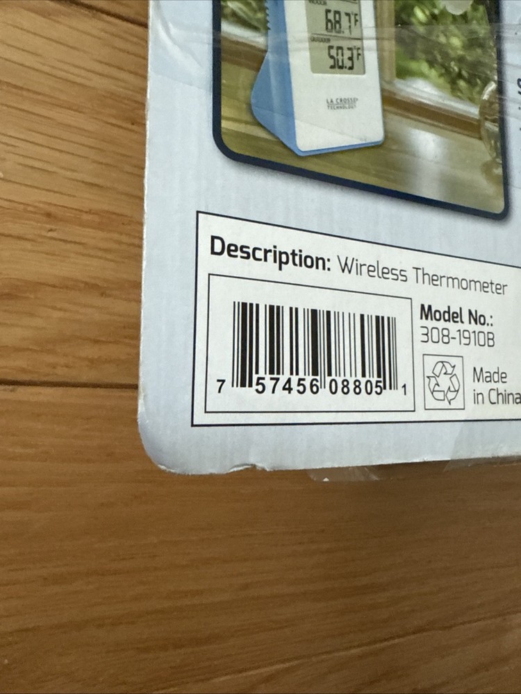 La Crosse Technology Wireless Thermometer 308-1910B w/ Remote Sensor