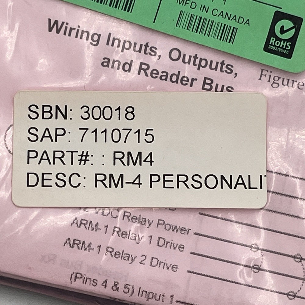 NEW!! SOFTWARE HOUSE Tyco RM-4 Access Control Reader Module 0311-0163-01