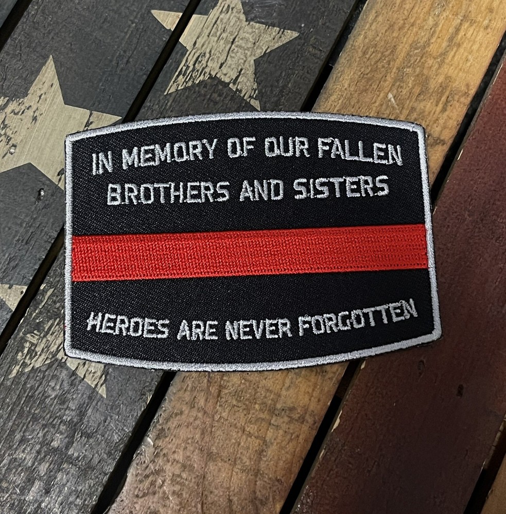 Thin Red Line Fallen Firefighter Memorial Patch