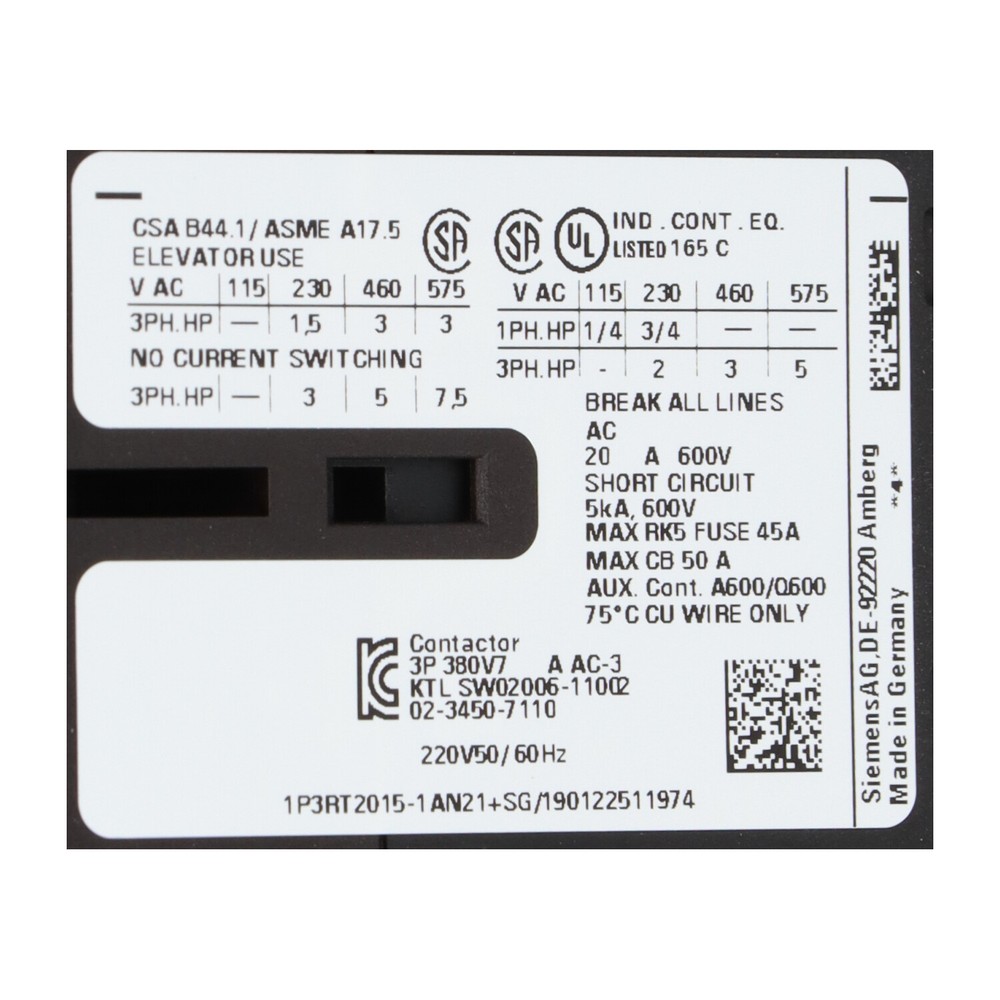Siemens 3RT2015-1AN21 New NFP