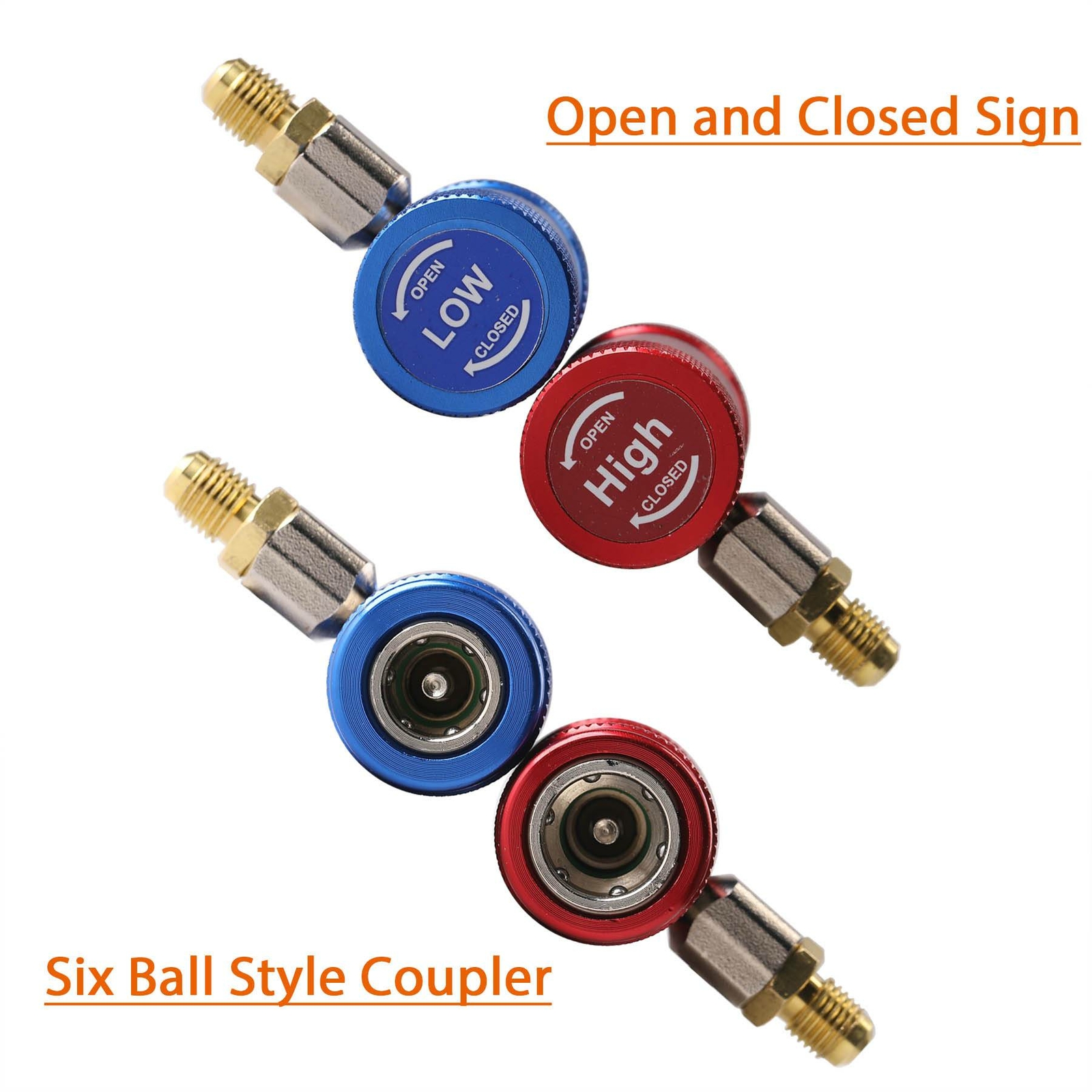 2Pc R1234yf Quick Connector Adapter Coupler Auto A/C Manifold Gauge Set Low/High