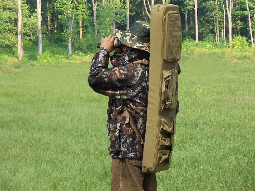 Olive Drab Explorer Tactical Triple Rifle Case Prone Shooting Mat Range Backpack