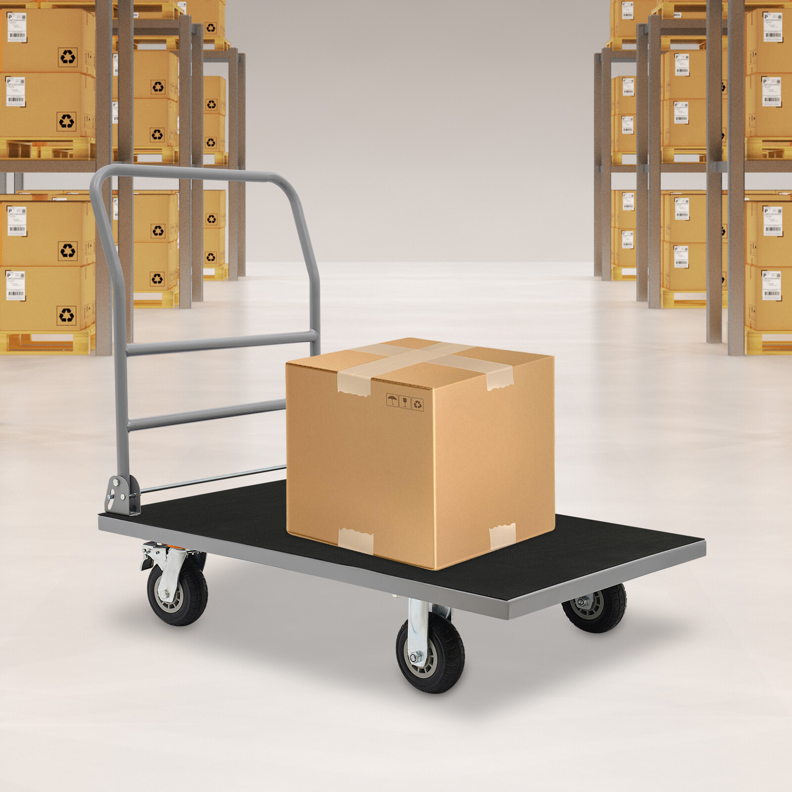 Platform Truck 2200lbs Capacity 41.3*24.8in Flatbed Cart Hand Truck with Wheels