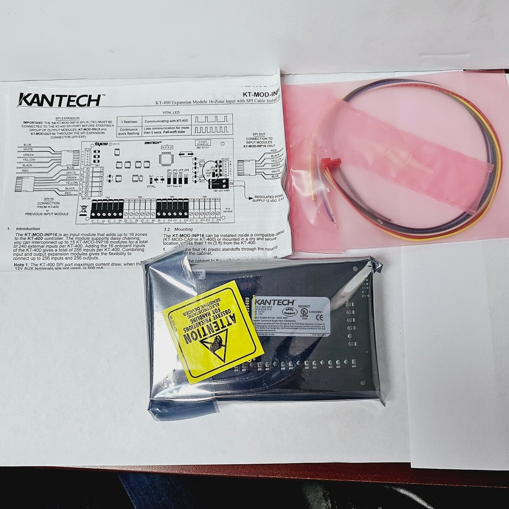 KANTECH KT-MOD-INP16 16-Zone Input Expansion Module NEW