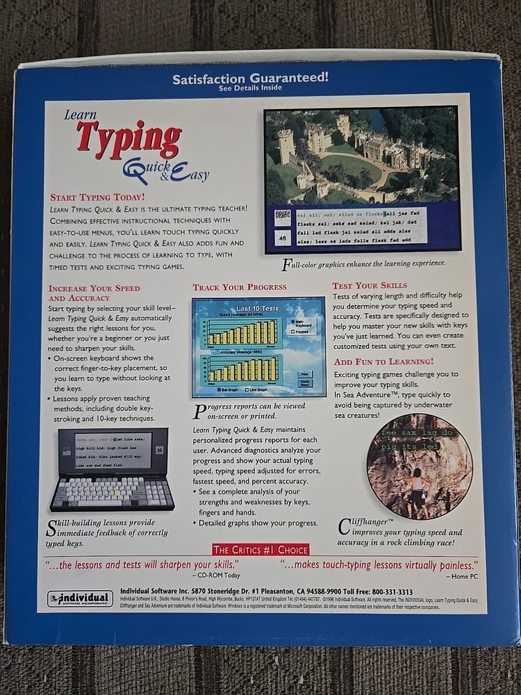 Typing- Learn Quick and Easy- One CD and Four 3.5" Discs Used