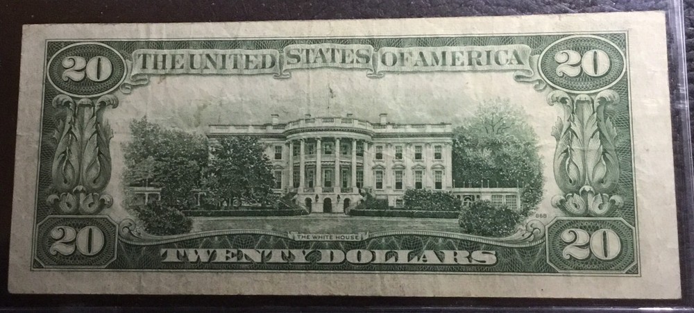 1950-C $20 DOLLAR - MISALIGNED PRINTING ERROR - INV# N-122