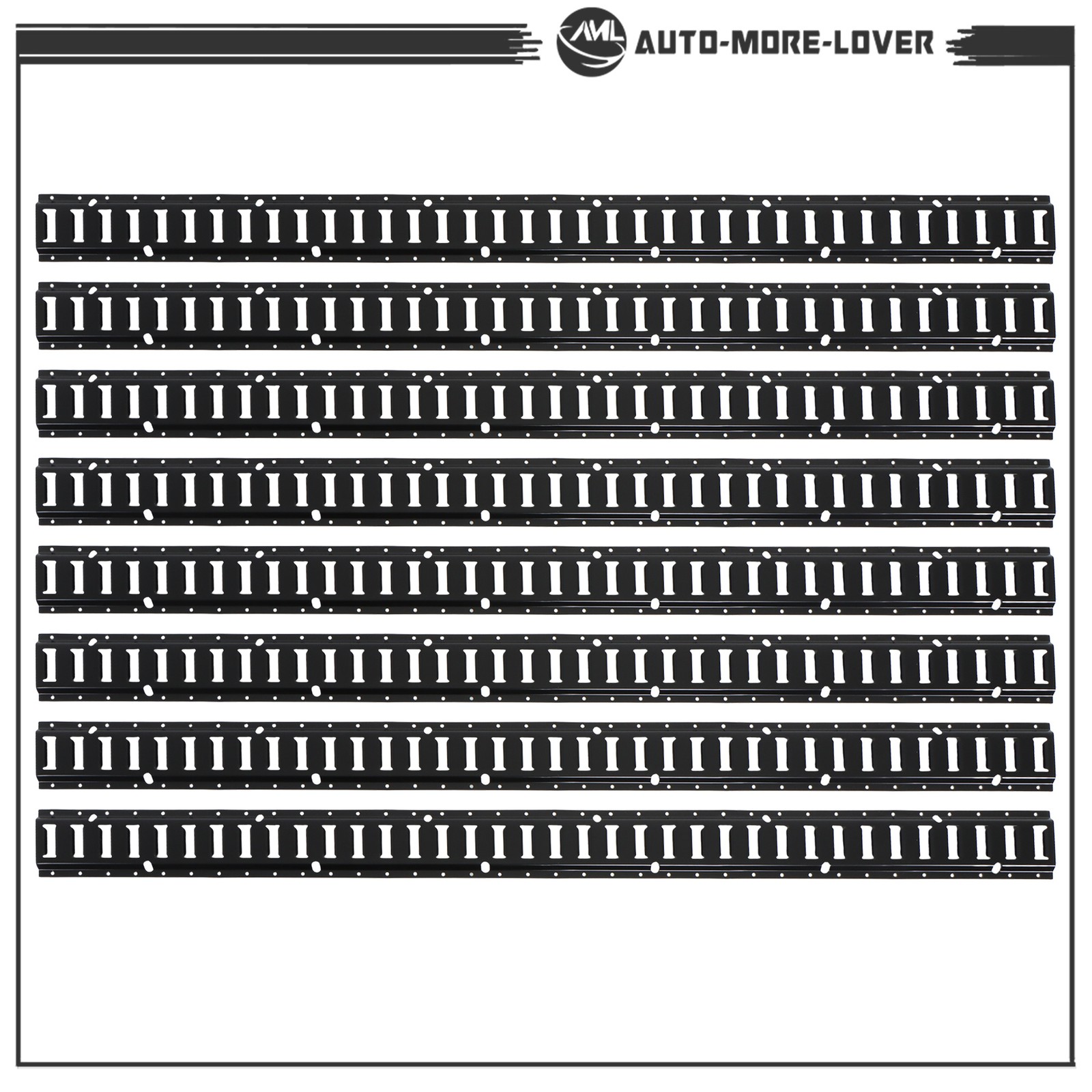 6 Feet Long E Track Tie-Down Rails BLK Finish 8 Pack For Cargo Management System