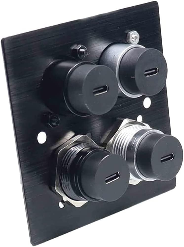 PENGLIN 2PCS USB 3.1 Type C Panel Mount Coupler, D-Type 2PCS(D-TYPE), black