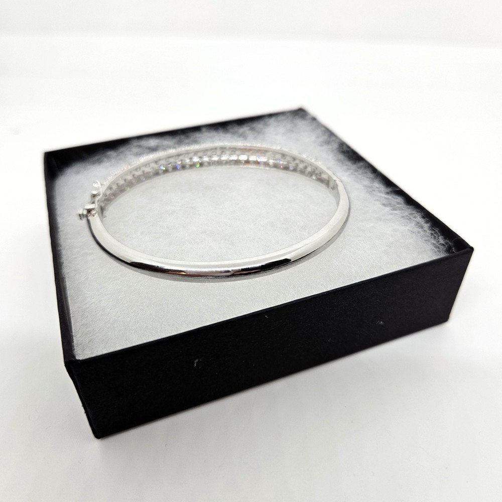 Sterling Silver Pave Setting Bangle bracelet