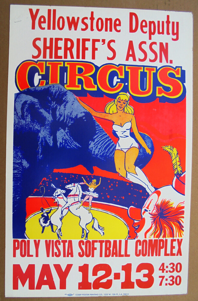 YELLOWSTONE DEPUTY SHERIFF'S ASSOCIATION CIRCUS - ORIGINAL PROMOTIONAL POSTER
