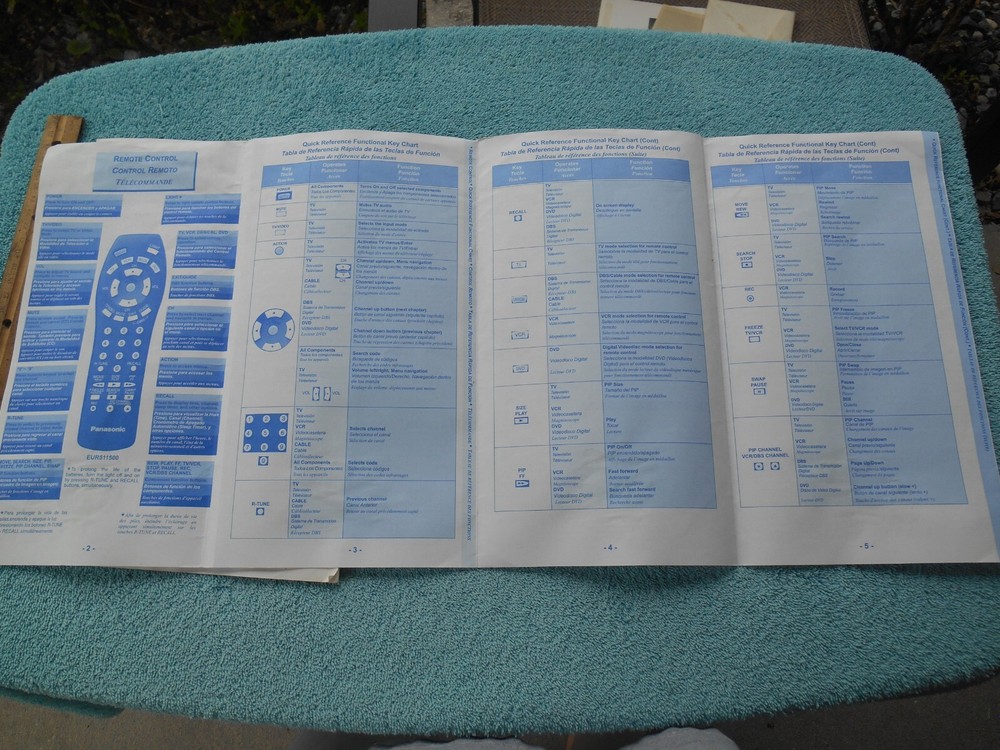 VINTAGE PANASONIC EUR511500 UNIVERSAL REMOTE CONTROL REFERENCE GUIDE & CODE LIST