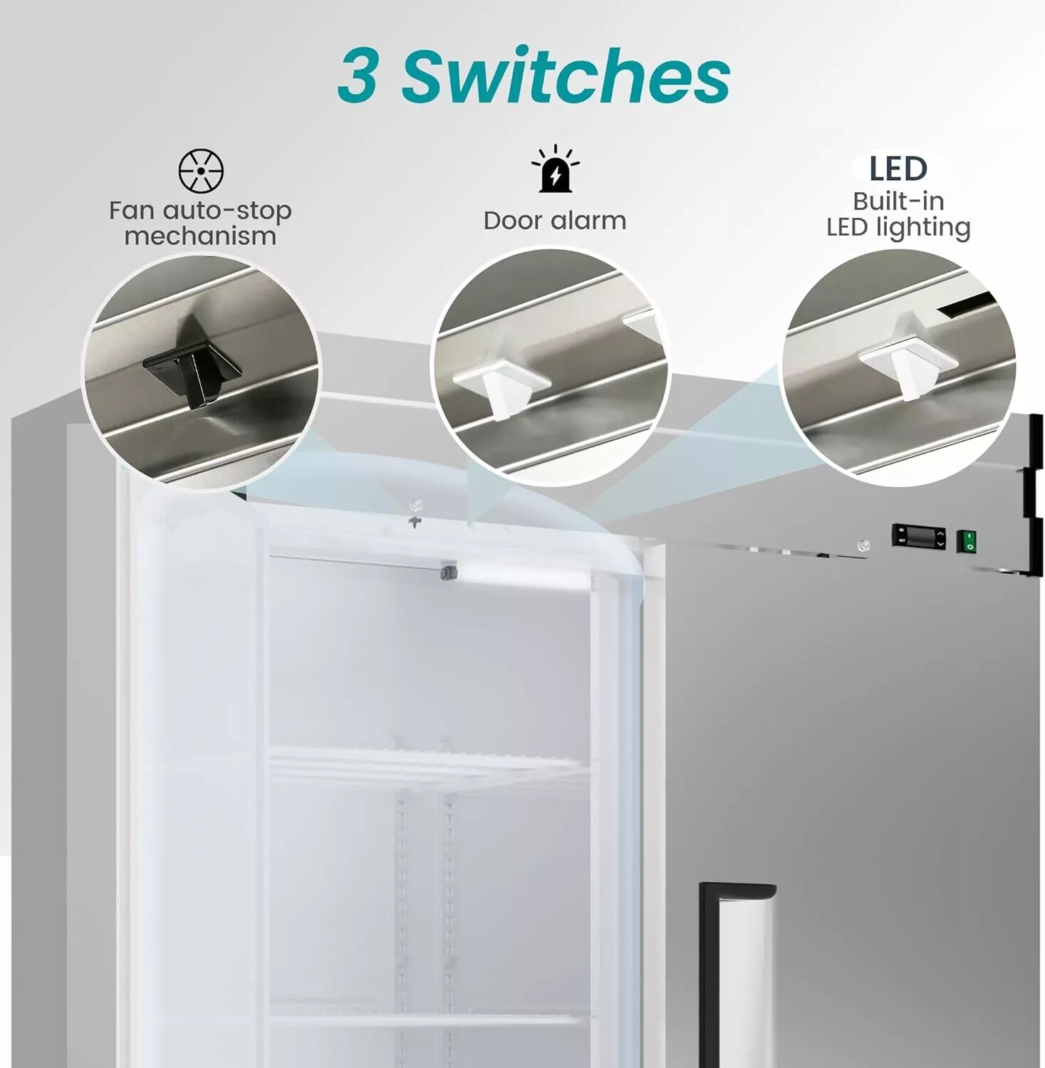 49 Cu.Ft Commercial Refrigerator Reach In Upright Refrigerator Two Solid Door