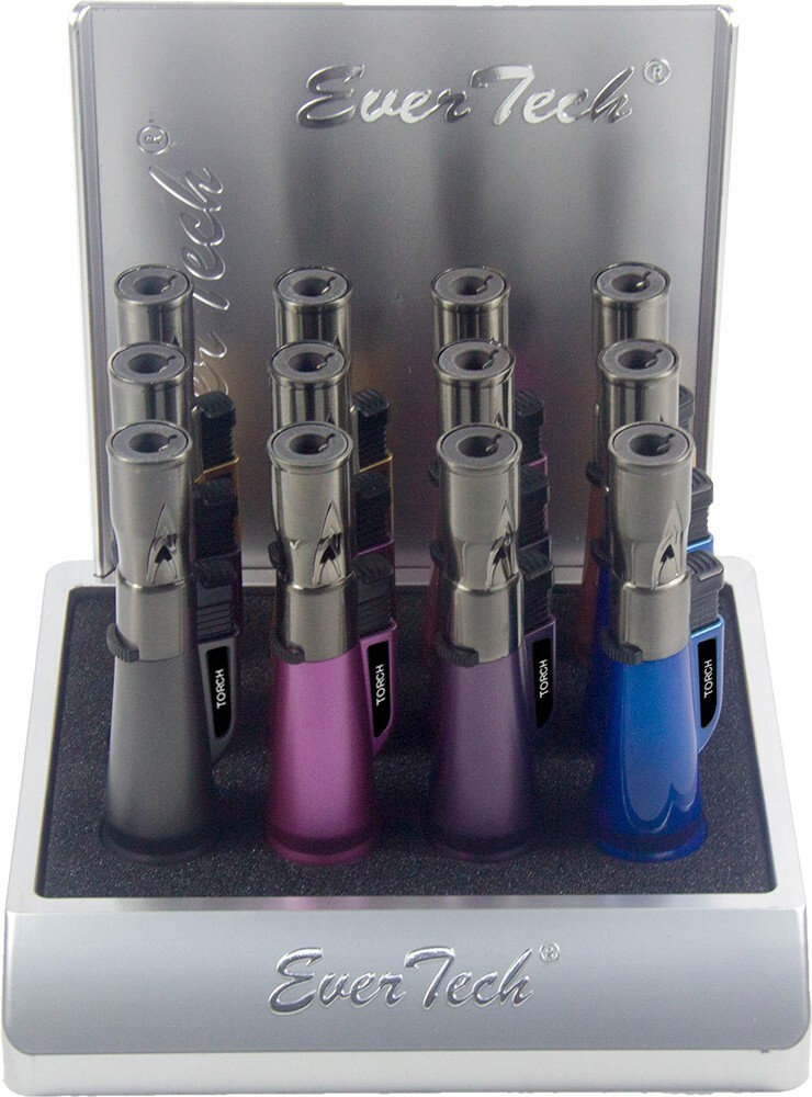 12 PACK Jet Torch Flame Refillable Butane Lighter Adjustable Cigar Lighter