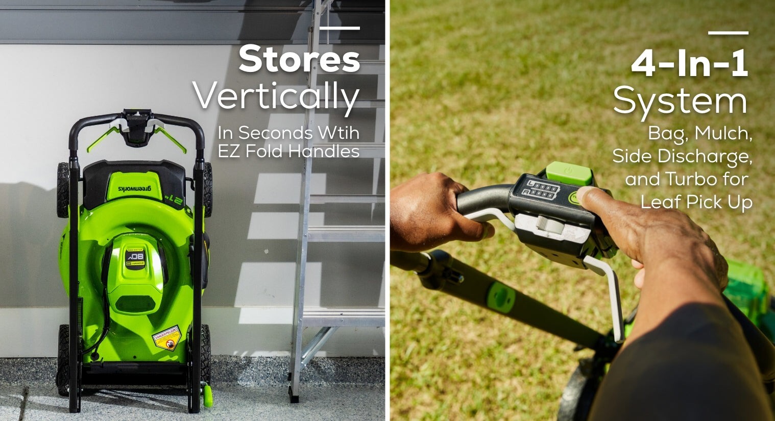 Greenworks 80V 21 inch Self-Propelled Mower w/ 4Ah + 2Ah Battery & Rapid Charger