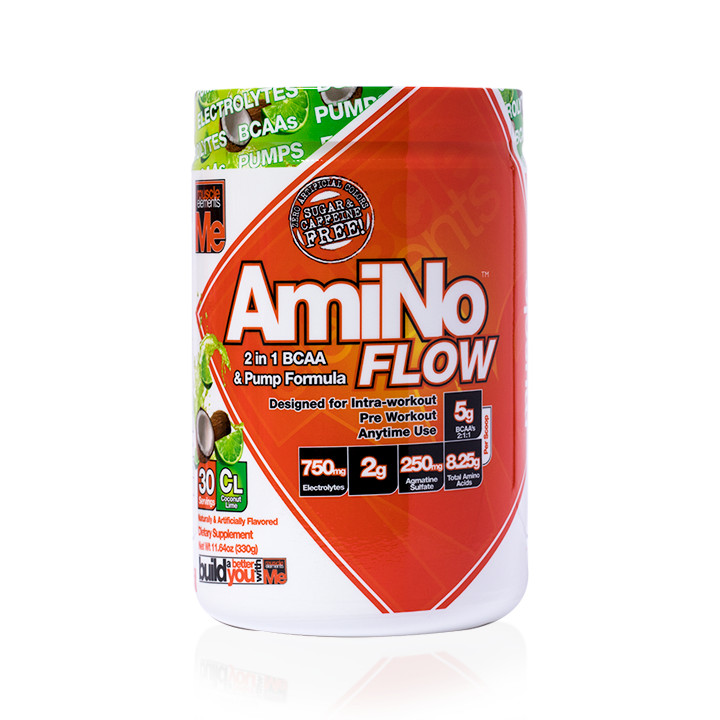 Muscle Elements Amino Flow BCAA 2:1:1 Intra Workout COCONUT LIME (30 Servings)